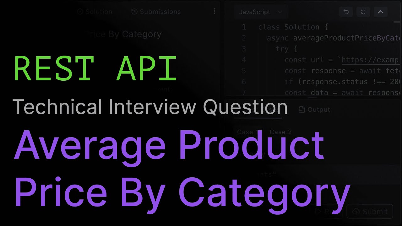 Average Product Price by Category | REST API Coding Interview Challenge