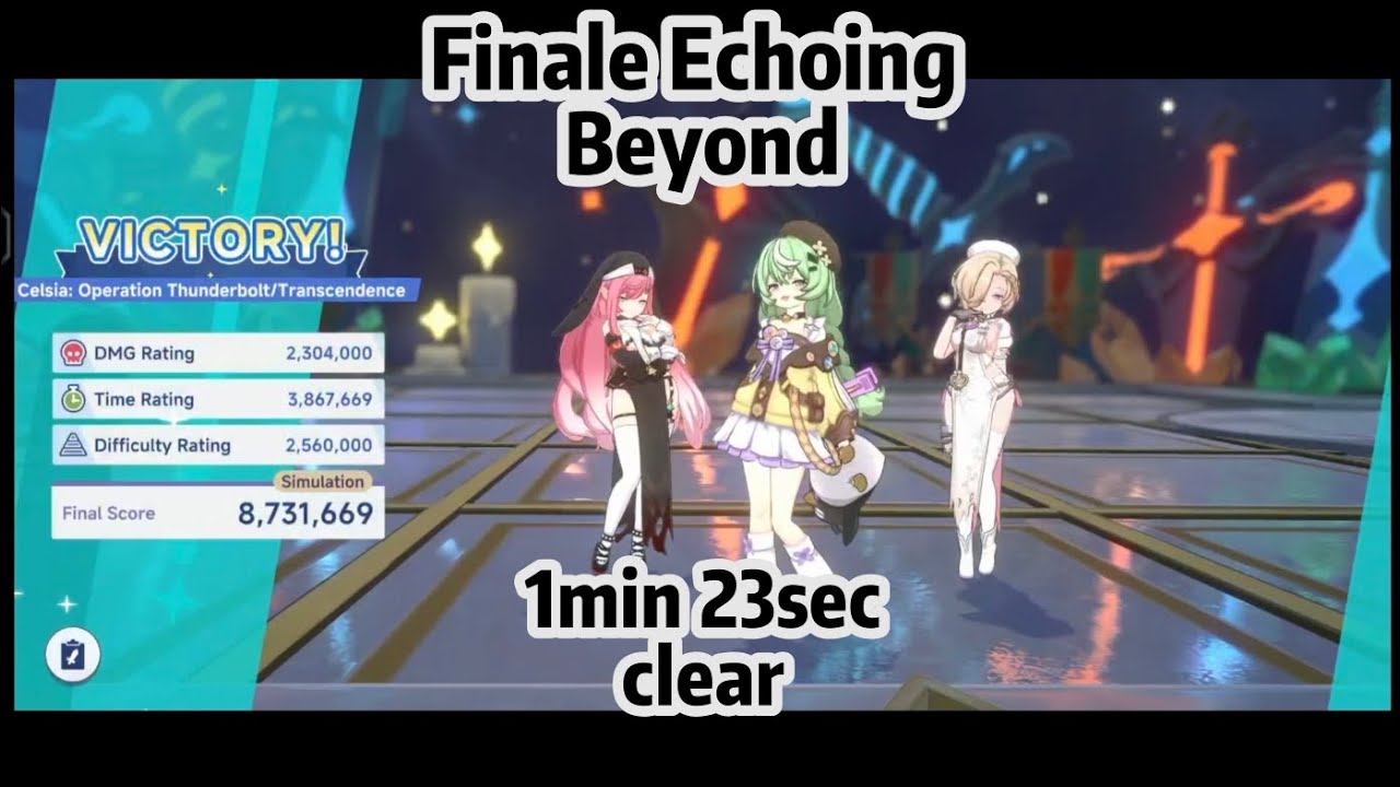 Terra Mark clear Finale Echoing Beyond in just 1min 23sec [Stella Sora v1.7]