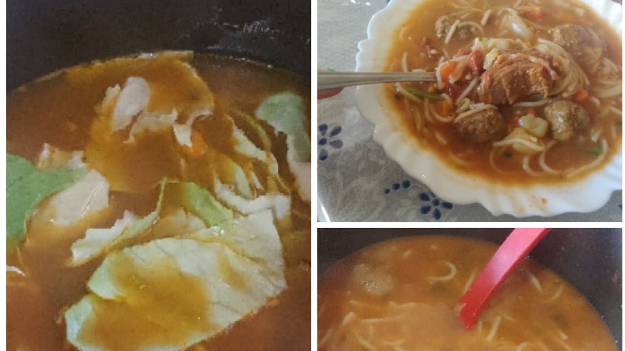 Sopa de almôndega costela repolho 🥰😋🙏❤️