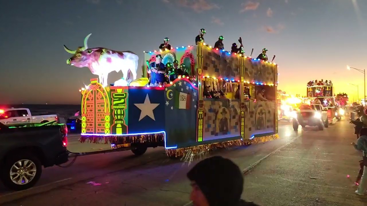 Mardi Gras parade on the seawall Galveston Texass