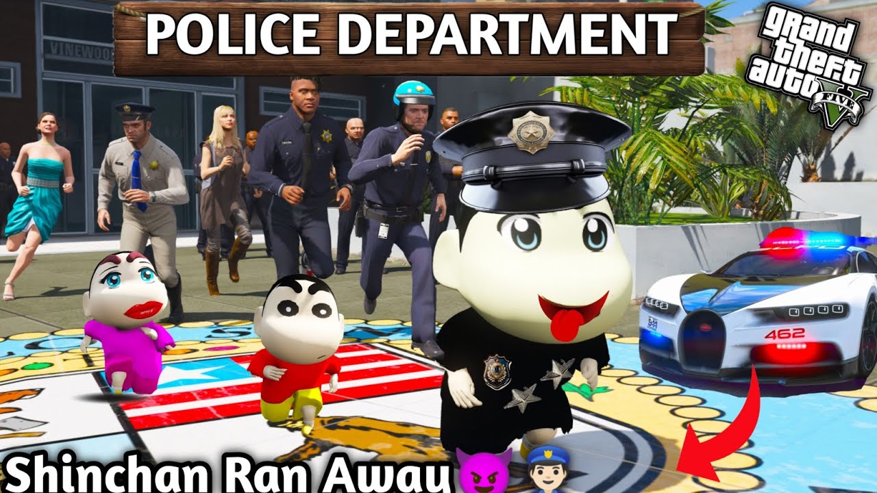 GTA 5: Shinchan Become Richest Police & Ran Away From House 💔👮🏻Franklin Steal His Car🤬 Ps Gamester