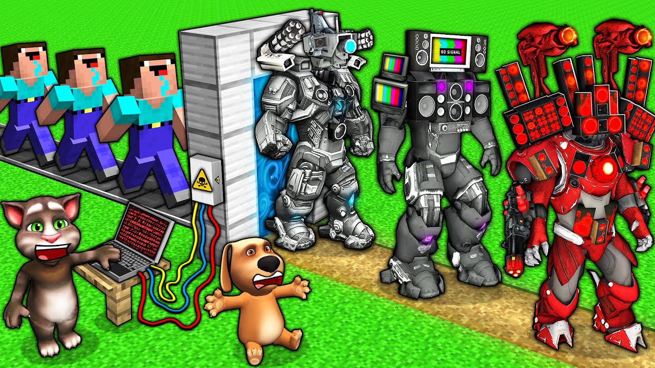 SEСRET UPGRADE of CAMERA and SPEAKER and TV MAN TITAN vs SKIBIDI TOILET in MINECRAFT animation