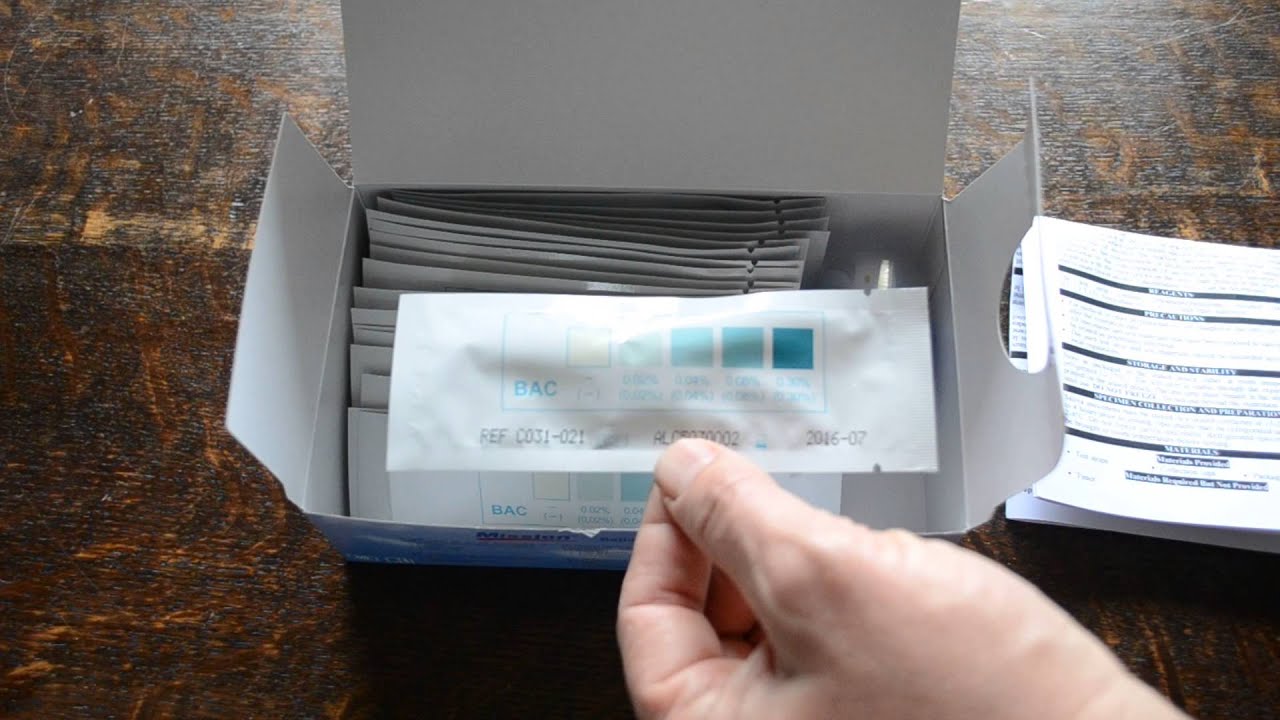 Saliva alcohol test strips from mission