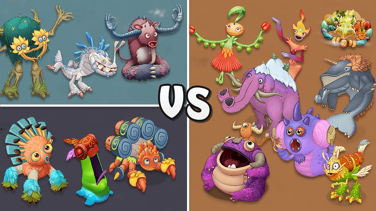 Amber Island Vs Fire Expansion Comparison - All Fire Monsters (My Singing Monsters)