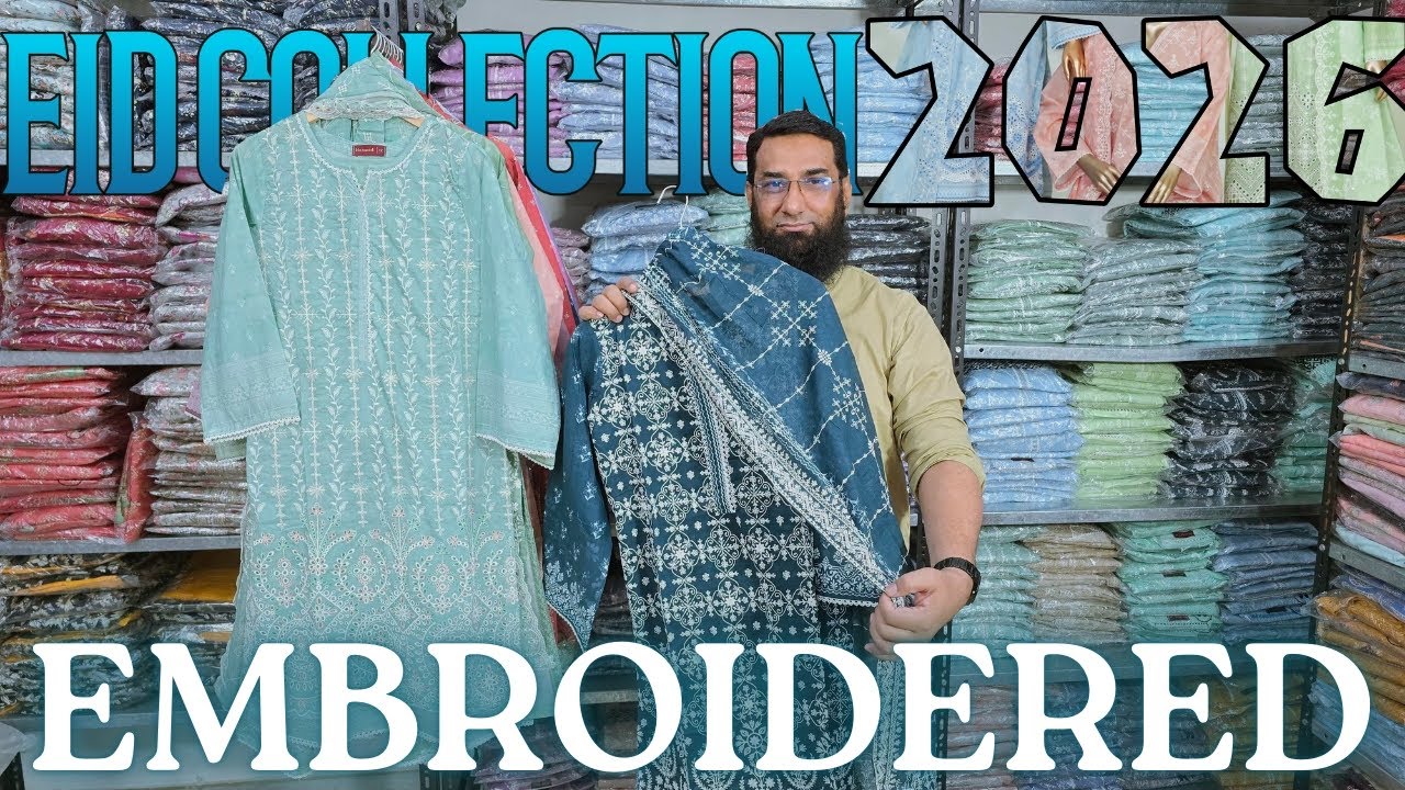 2026 EID COLLECTION NEW WHITE & WHITE EMB by Bin Saeed (discounted prices)