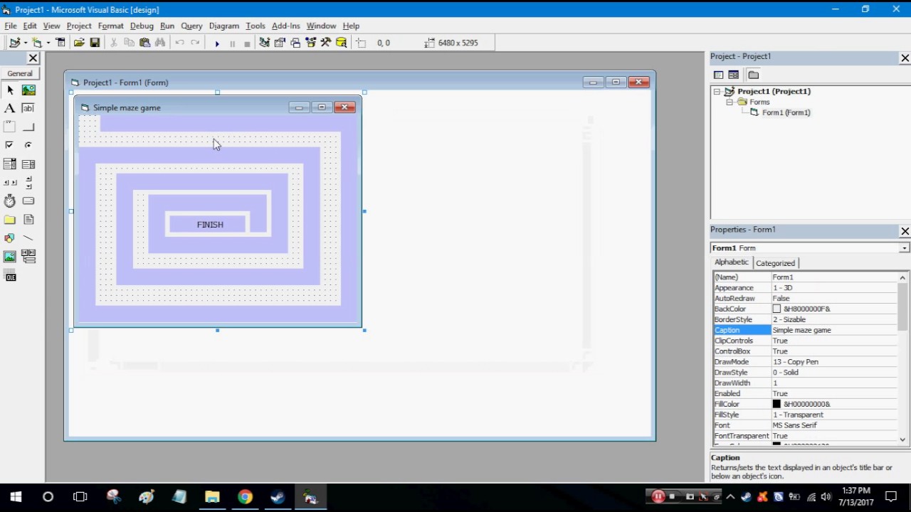 VB6 Simple Maze Game using labels