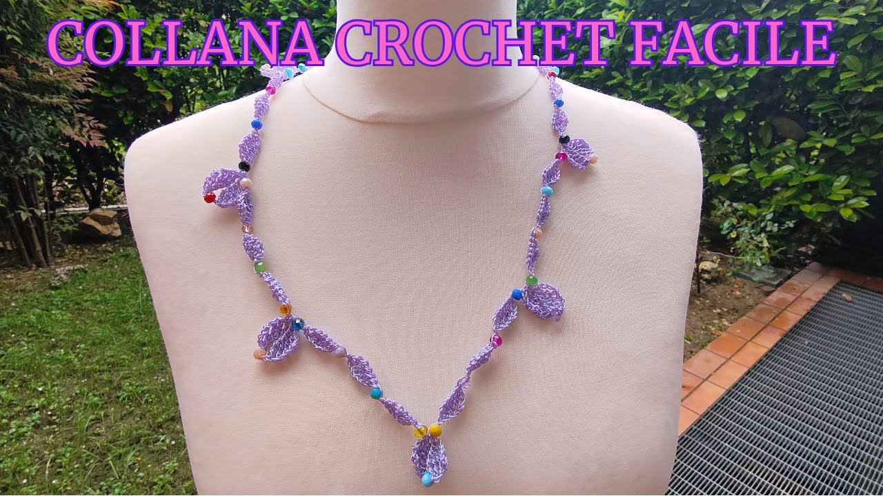 COLLANA ALL’UNCINETTO: con Foglie e Perline