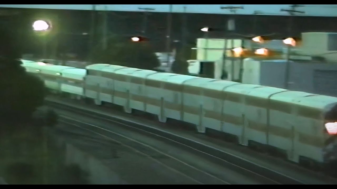 12-Car Capitols Train, Amtrak in Emeryville CA April 4 1992 [AI Enhanced]