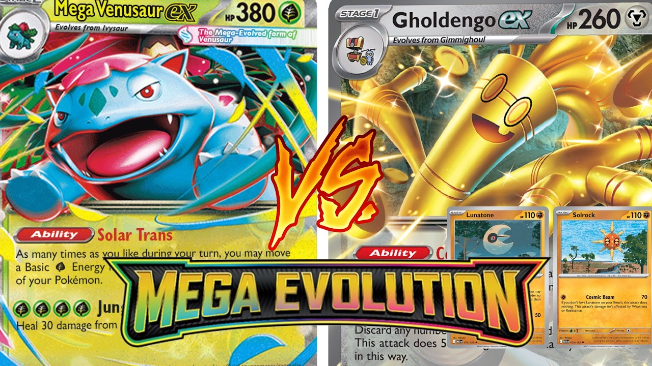 Mega Venusaur ex Vs Gholdengo Rocks | Mega Evolution | Pokemon TCG | Tabletop Gameplay
