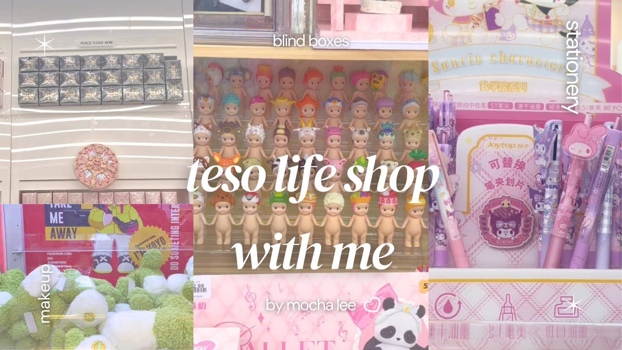 ~ teso life shopping day + haul (makeup, skincare, blind boxes, boba) ~
