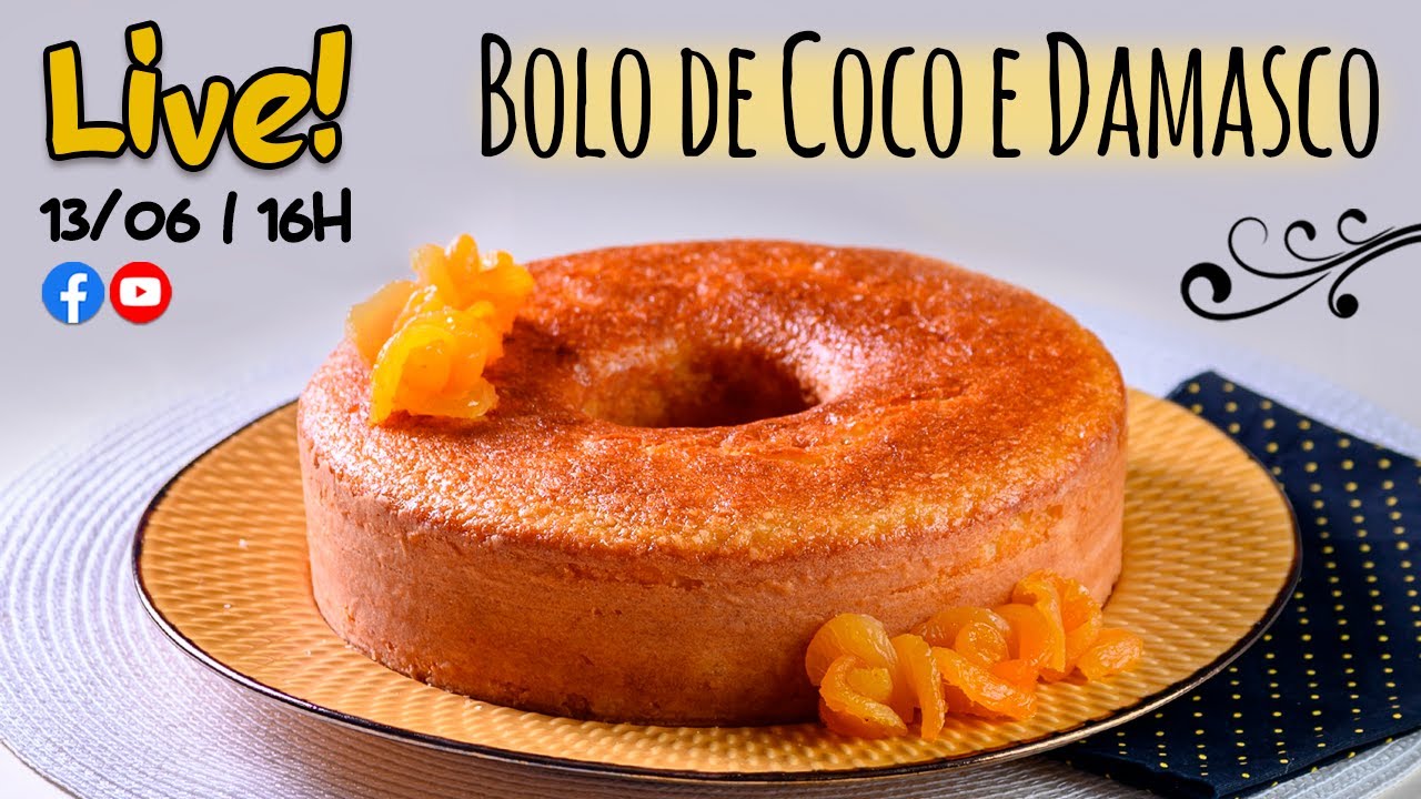 🔴 LIVE - BOLO DE COCO E DAMASCO - Sem Glúten e Sem Lactose