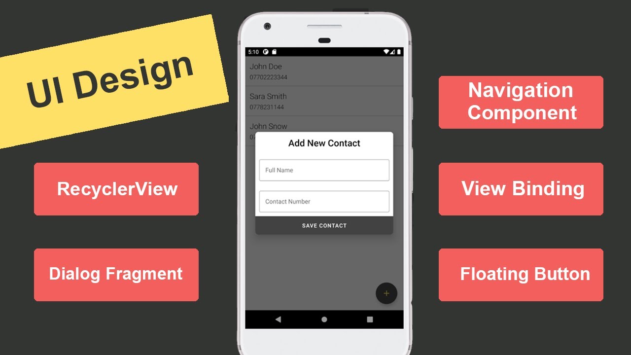 #2 Modern Contact List App UI Design - Firebase Realtime Database Tutorial in Android Studio