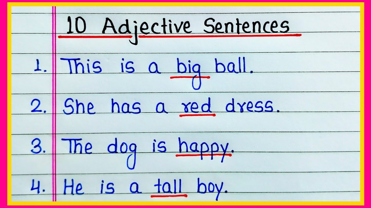 10 Adjective Sentences | Adjective 10 Sentences in English | 10 Examples of Adjective in Sentence