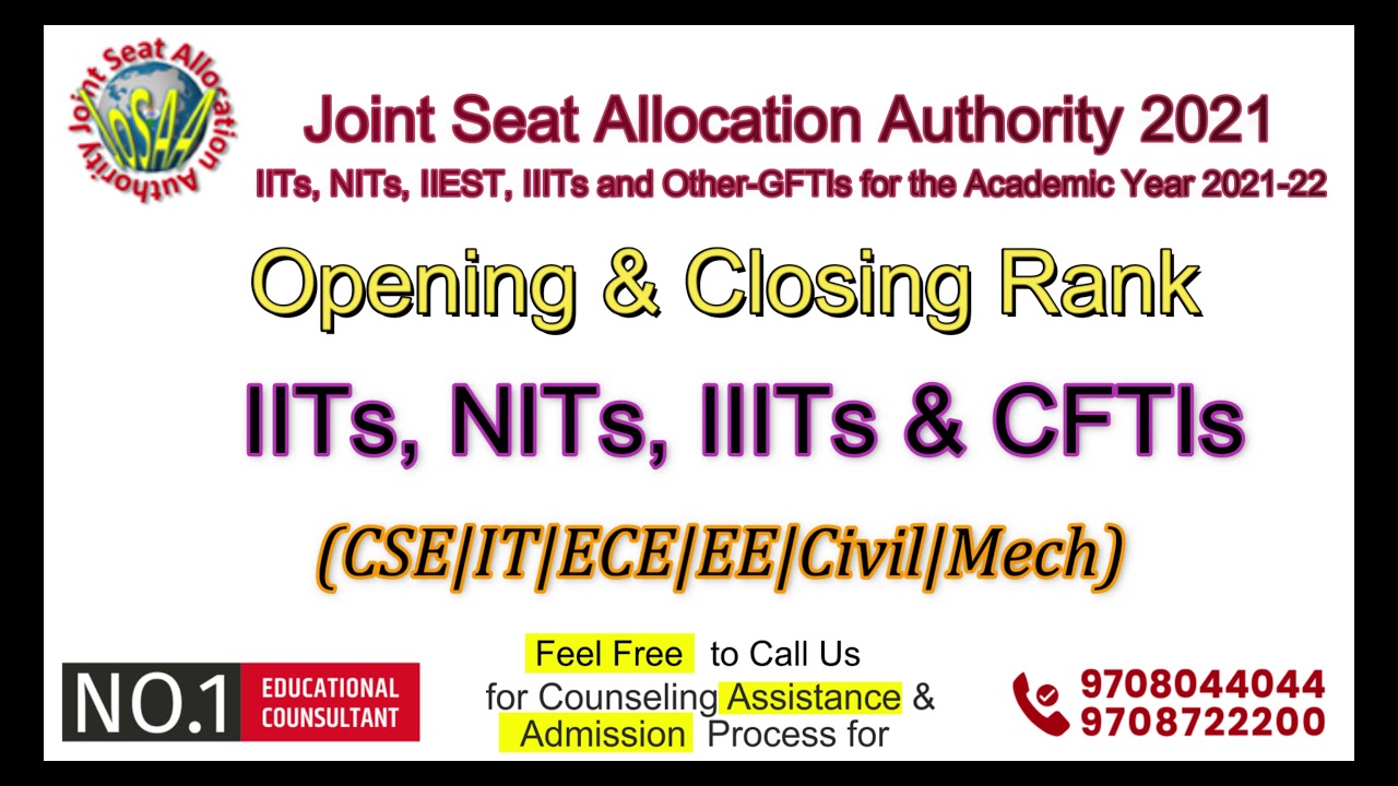 Last Year JoSAA  2020 Opening and Closing Rank & Fee Structure