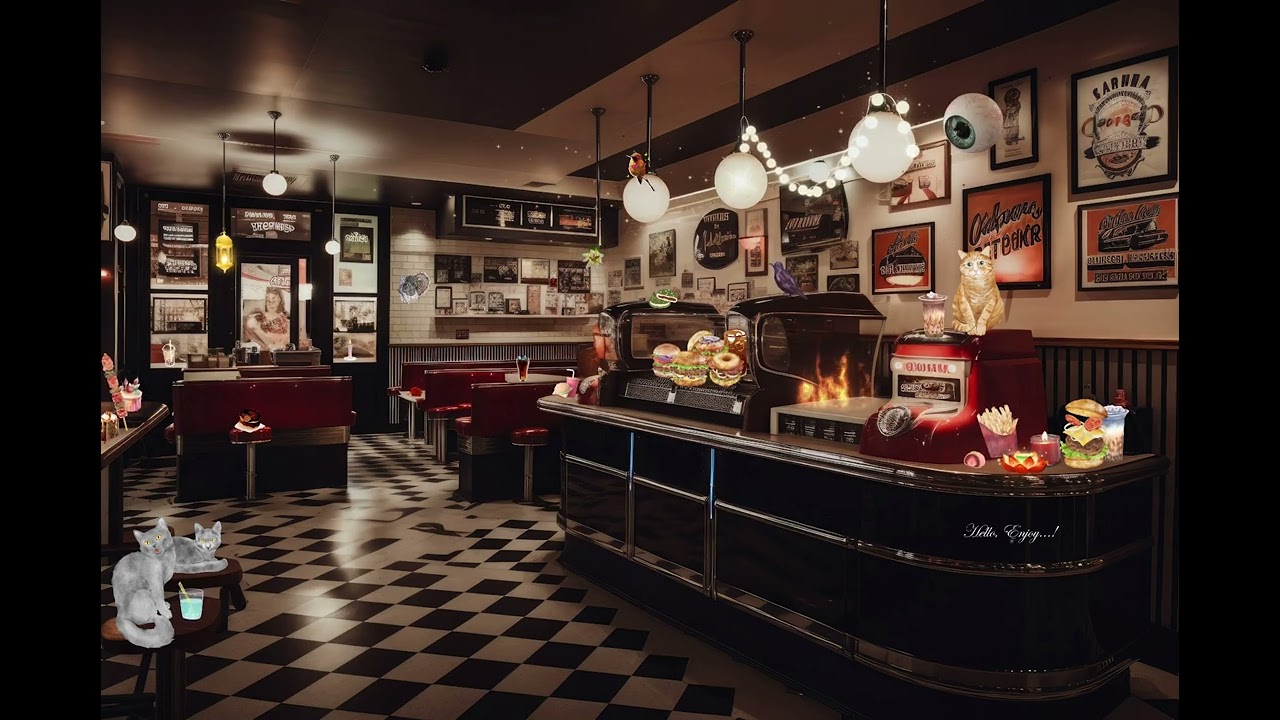 Retro Ambient Fast Food Diner | 2 Hour Retro Restaurant, Caf&eacute; Sounds Background Noise Ambience