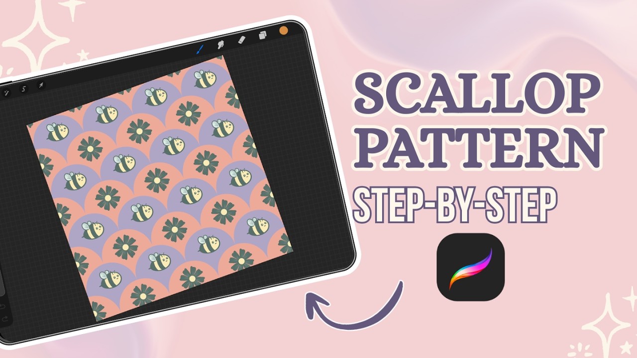 How to Make a Scallop Seamless Pattern in Procreate Step-by-step Guide Seamless Pattern Tutorial