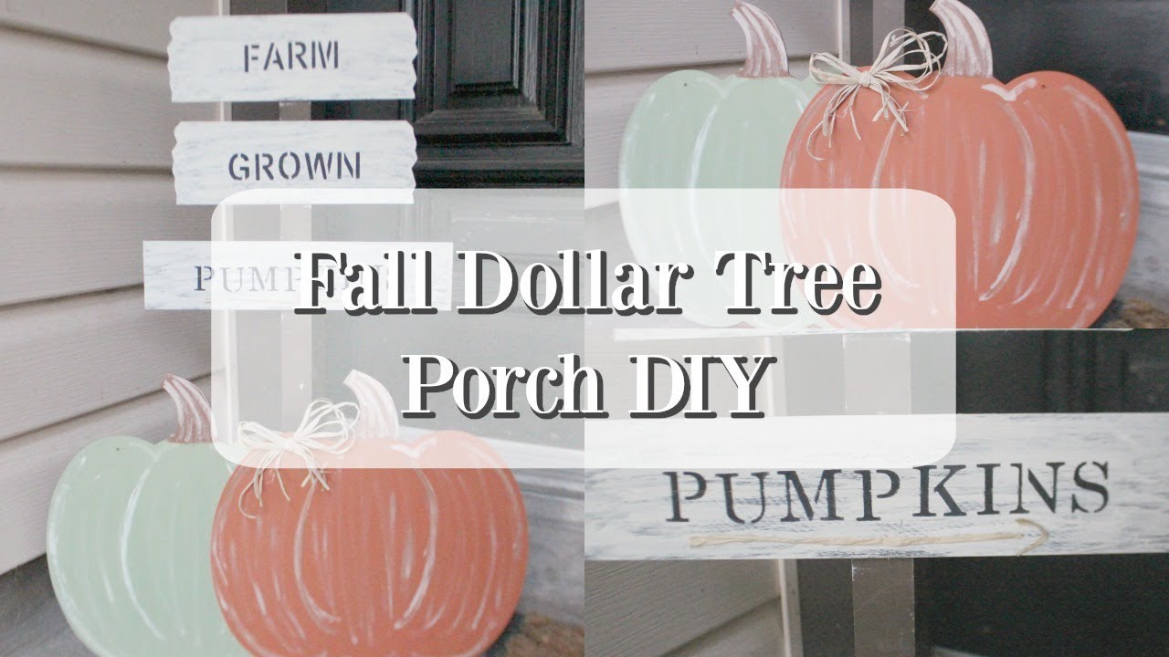 FALL DOLLAR TREE PORCH DIY | FARMHOUSE FALL DECOR DIY