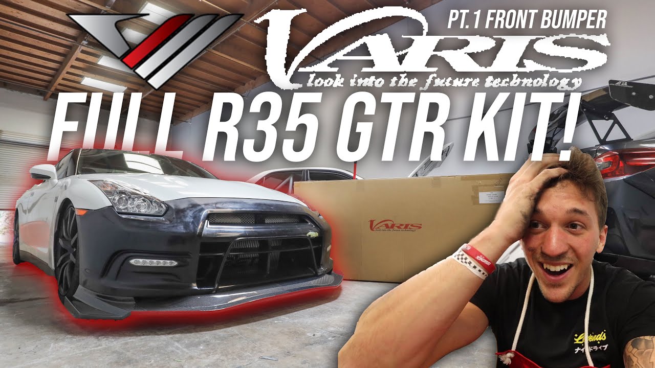 INSTALLING VARIS R35 GTR WIDEBODY KIT PT. 1 FRONT BUMPER | BUILD SERIES EP. 5