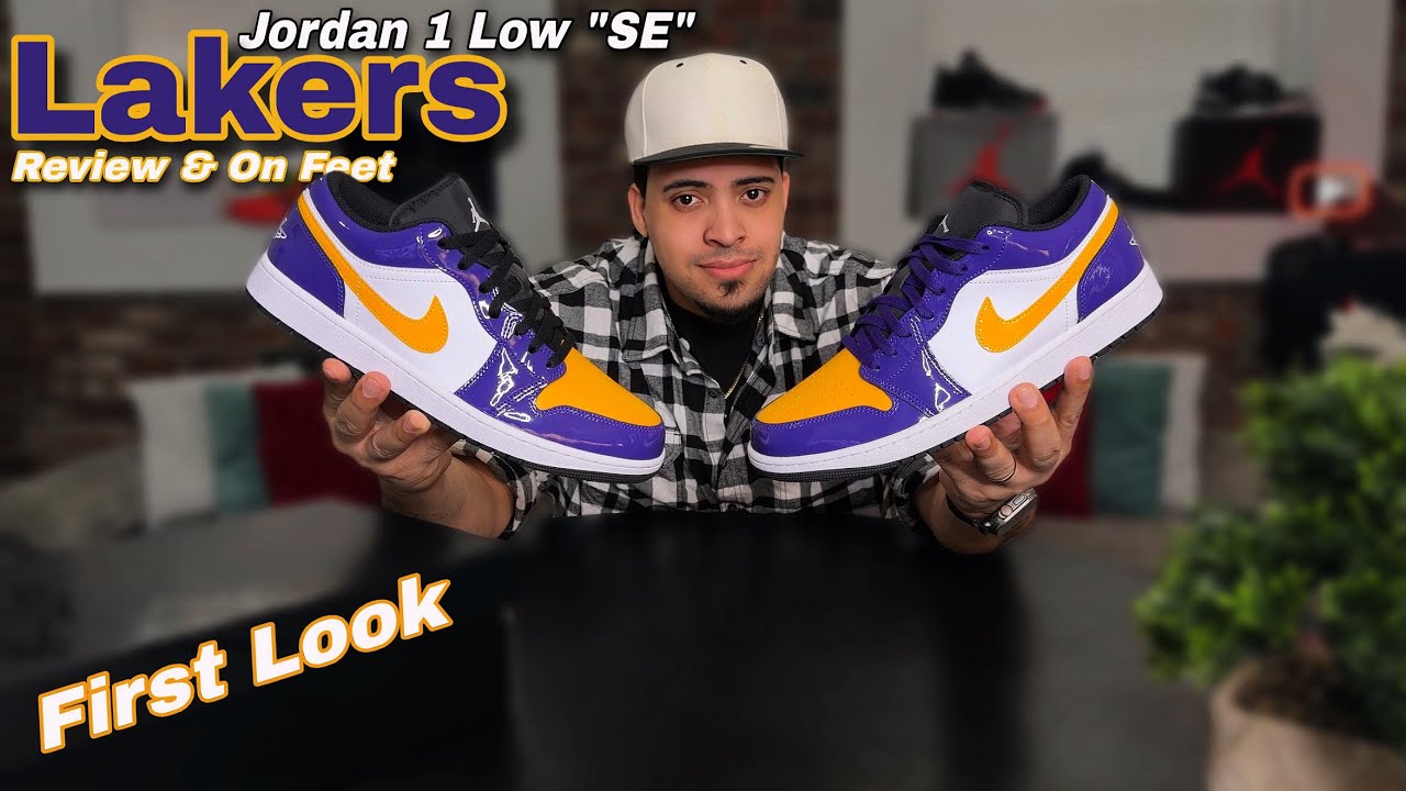 Первый взгляд 👀 на Jordan 1 Low “SE” Lakers — обзор и фото на ногах. 👣