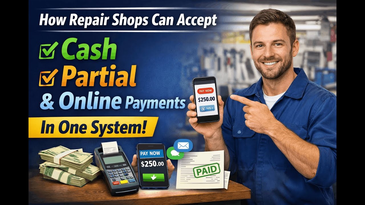 How Repair Shops Can Accept Cash, Partial & Online Payments in One System | RepairBuddy