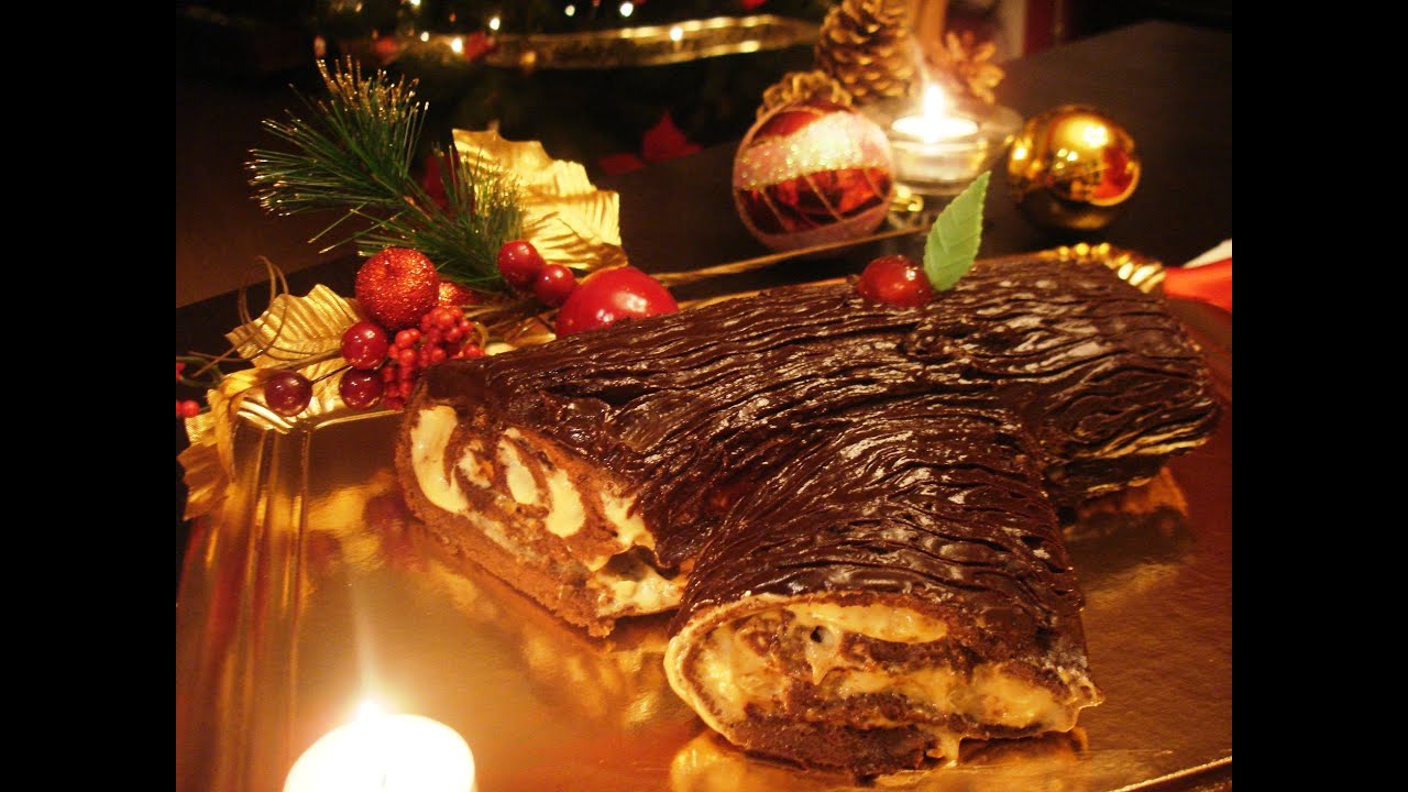 Tronco de Navidad de chocolate y turrón (sin lactosa) 🎅🏼🎄 - Recetas de Navidad / Christmas cake roll