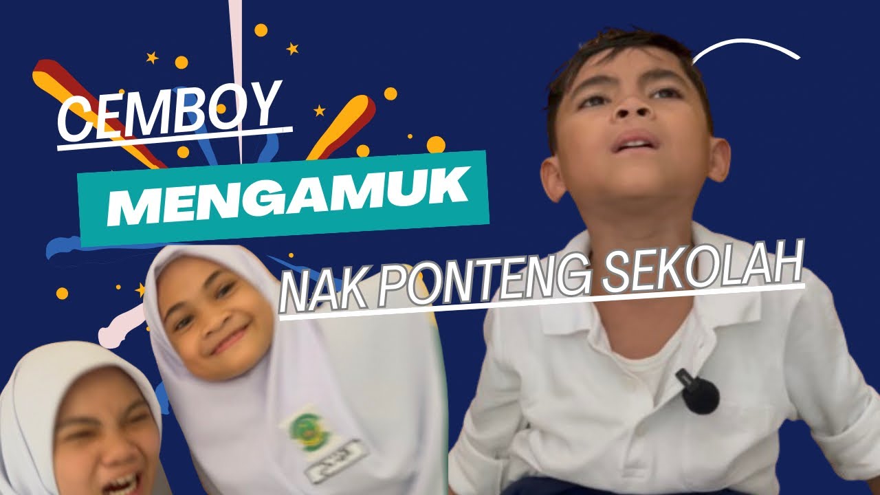 Cemboy mengamuk buat perangai nak ponteng sekolah, 1st time dia mcm ni masa darjah 1.