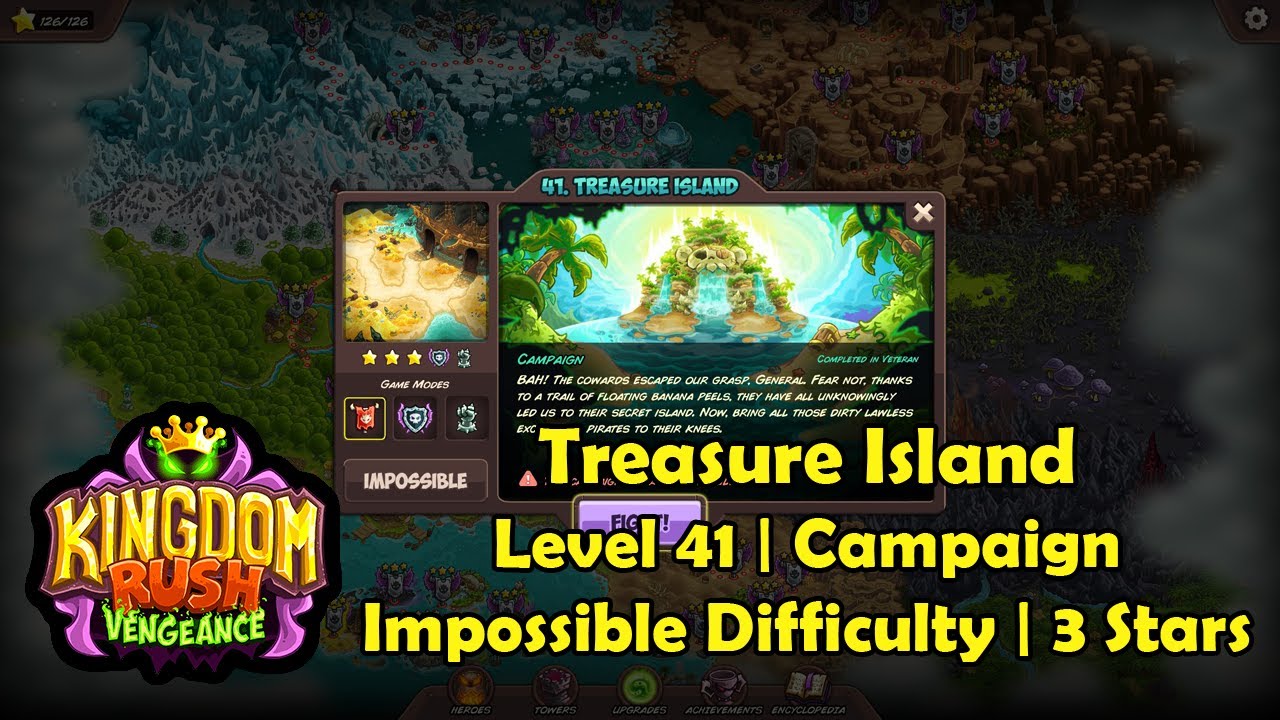 Kingdom Rush Vengeance - Treasure Island (Level 41 | Campaign) | Impossible (3 Stars) [Pirate Kings]