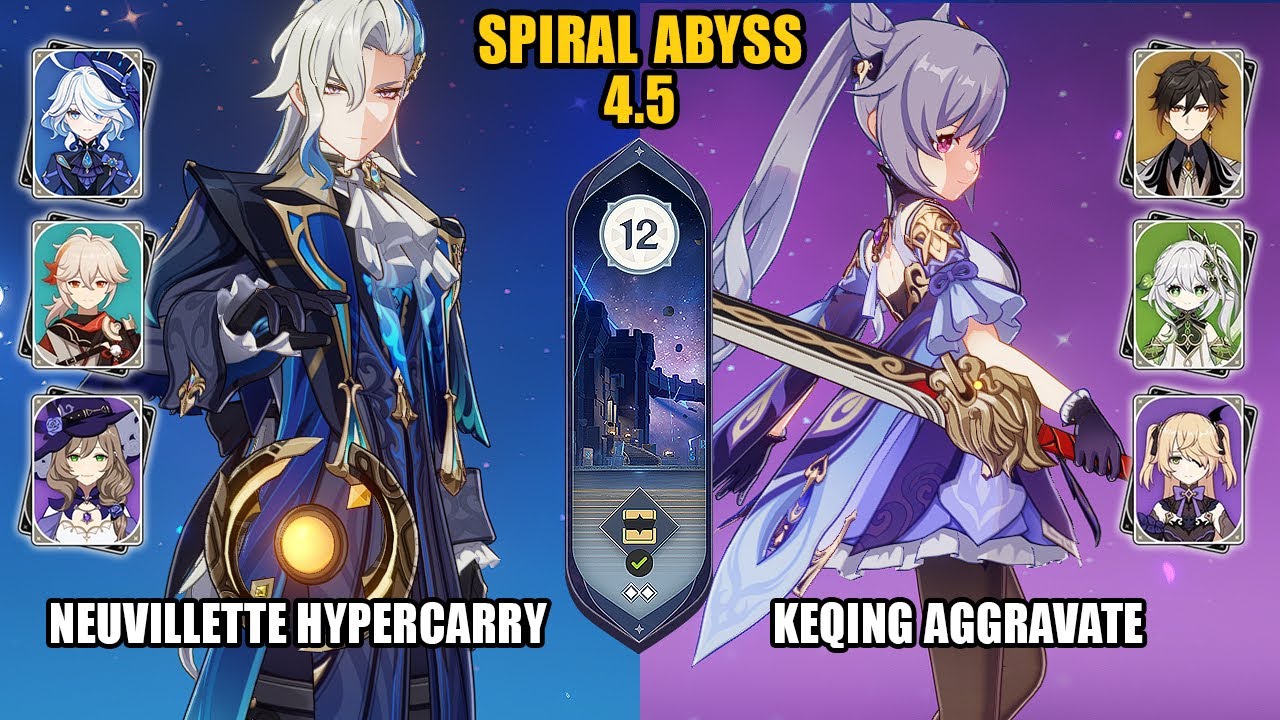 (F2P) Neuvillette Hypercarry & Keqing Aggravate | Spiral Abyss 4.5 - Floor 12 | Genshin Impact