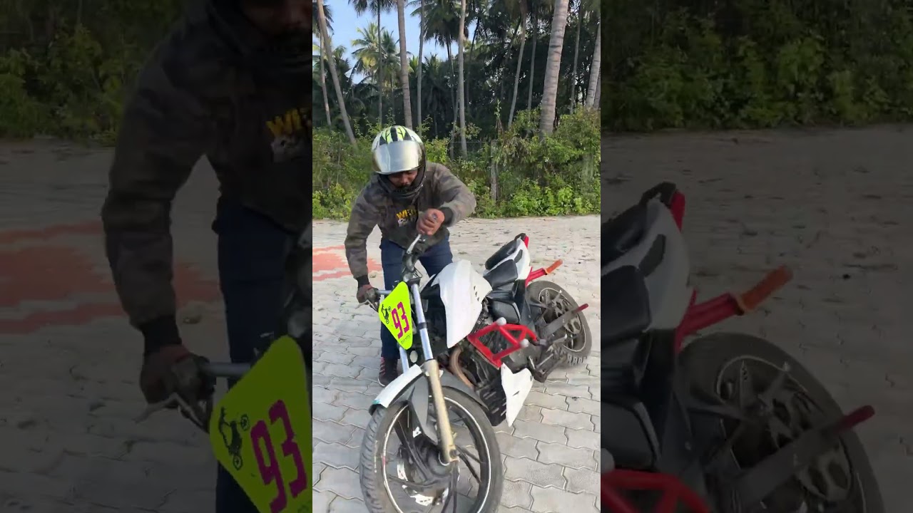 Stunt teaching stunt riding wheeling teach Mettur bikes club Mettur stunt academy salem apache r15