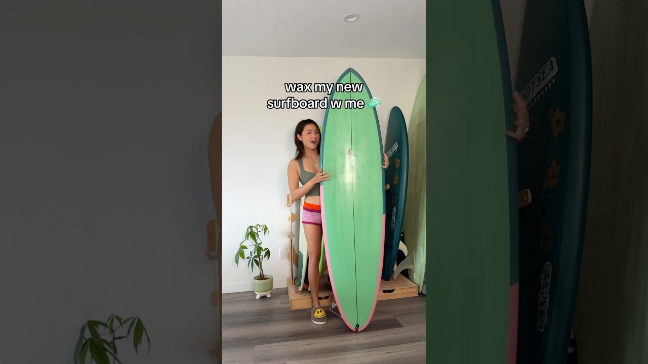 wax my new surfboard with me 🧼