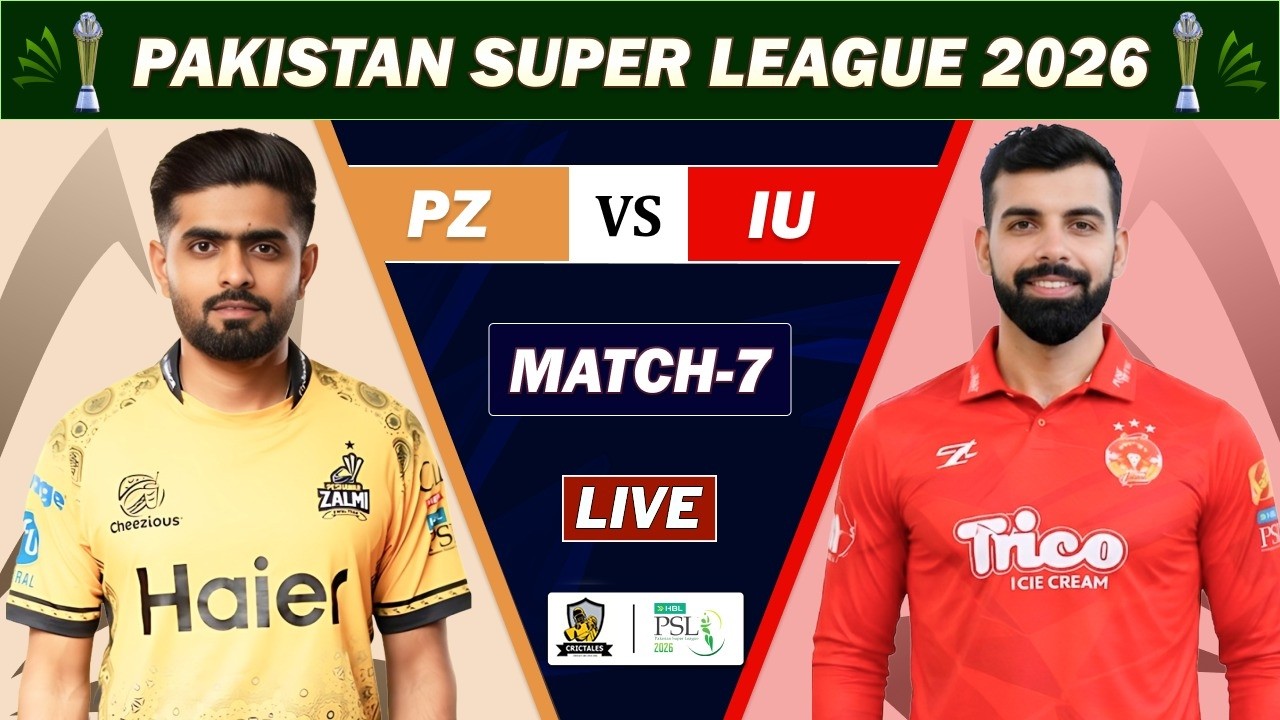 ISLAMABAD UNITED VS PESHAWAR ZALMI MATCH 7 PSL 2026 LIVE | IU VS PZ LIVE COMMENTARY