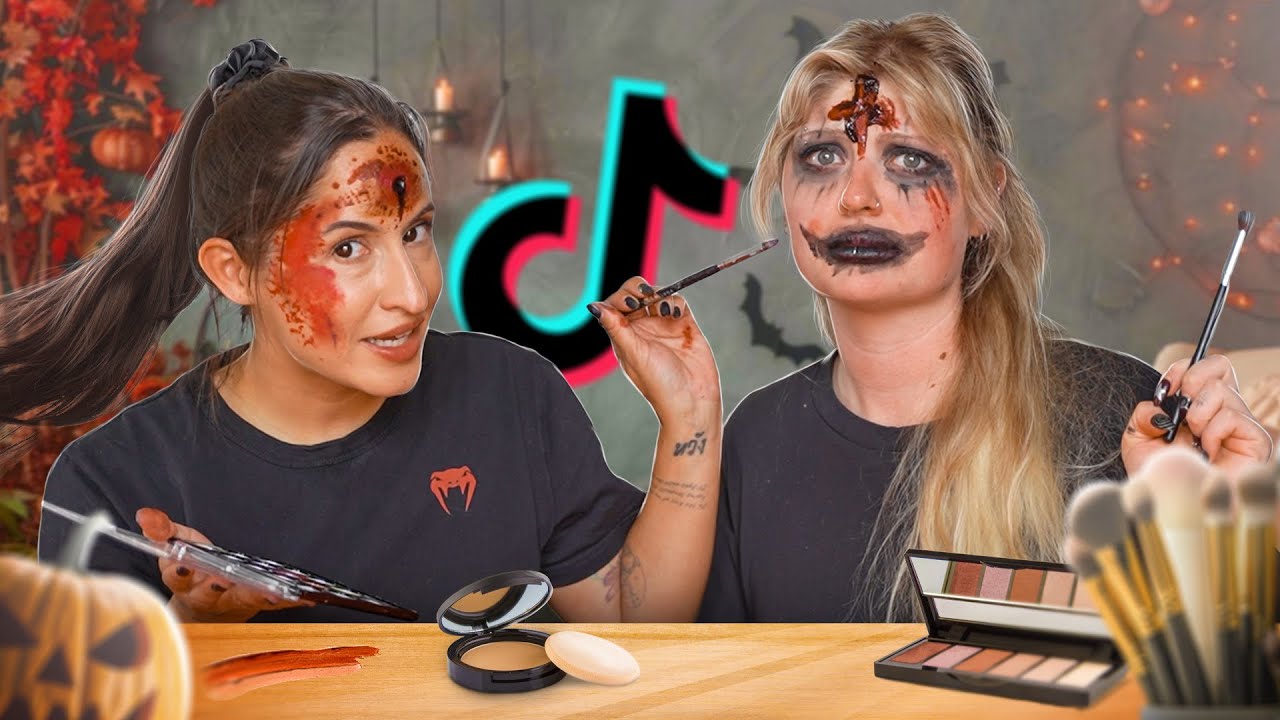 ON TESTE des ASTUCES make up TIKTOK pour HALLOWEEN (avec Dooms)