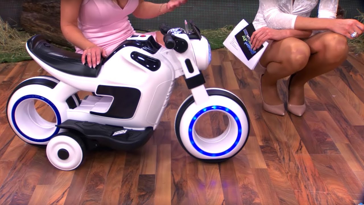 Futuristisches Elektro-Kindermotorrad mit LED-Licht und MP3-Player mit Katie Steiner ⁨@PEARL TV