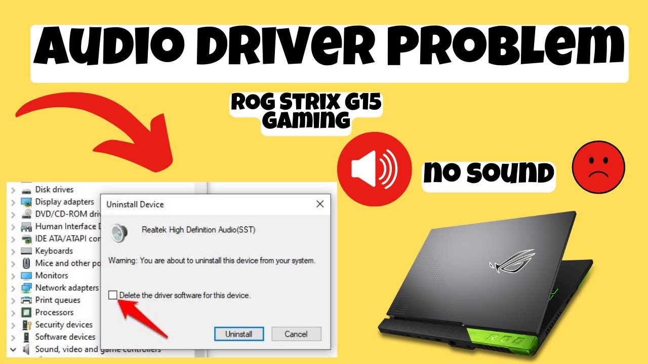 How to Fix Audio problem ROG Strix G15 Gaming || Audio Drivers Not Working
