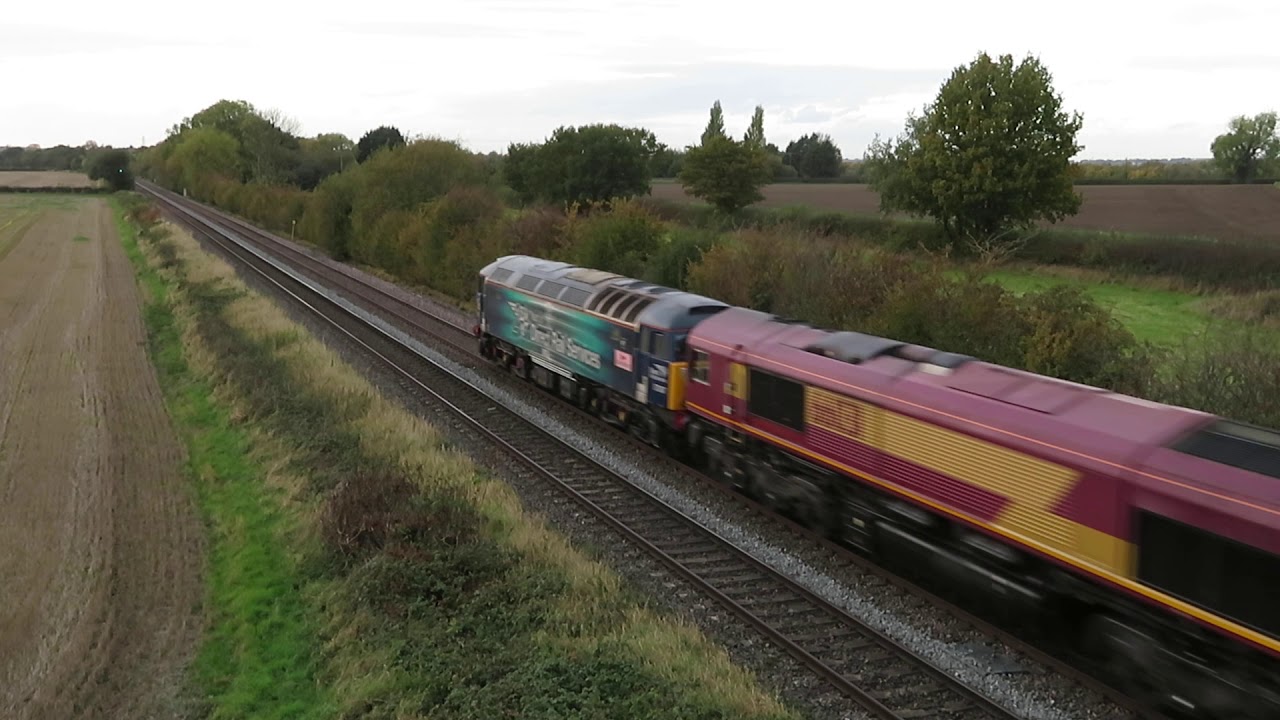 EWS/DB 66031 & DRS 57307 'Lady Penelope' - 0Z94, Barrow on Trent 23/10/20