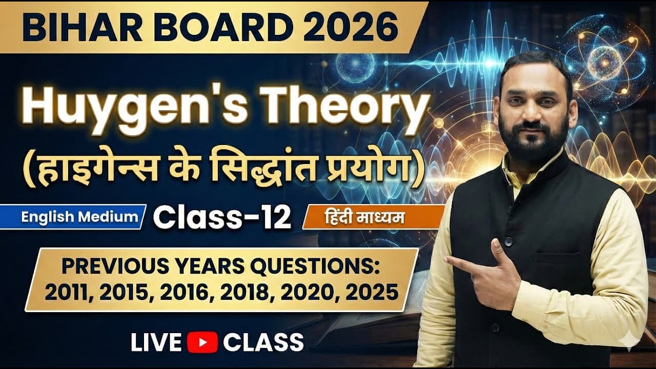 Huygenn's Theory (हाइगेंस के सिद्धान्त प्रयोग  for Class - 12th. Exam - 2026)Repeat Questions.( 2011