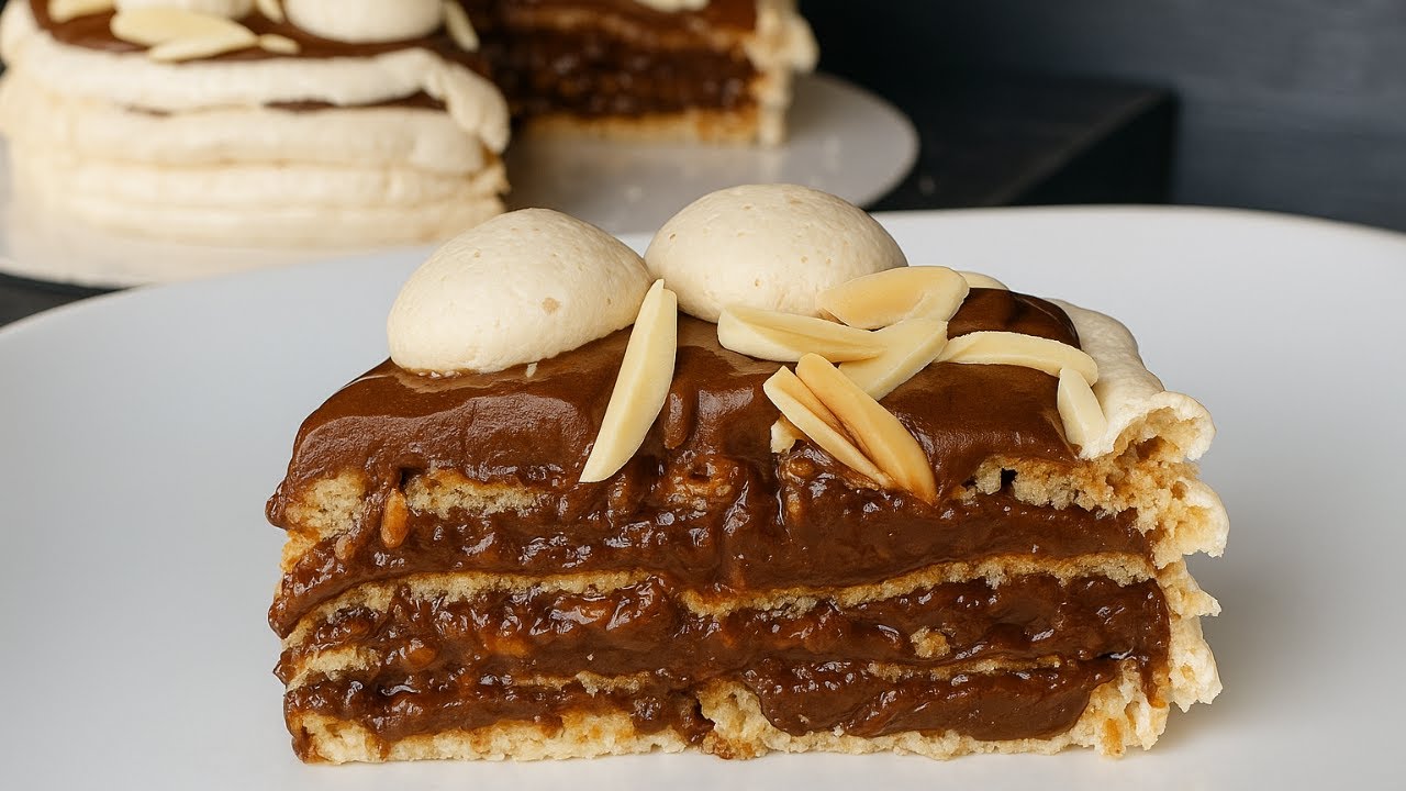 Chocolate Cream + Almond Meringue = Dessert PERFECTION!