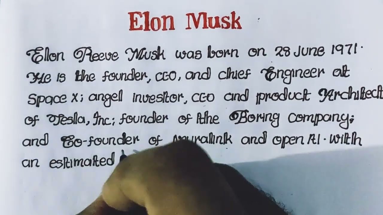 biography of Elon Musk // Essay on Elon Musk // Elon Musk biography //Infinite alpha //