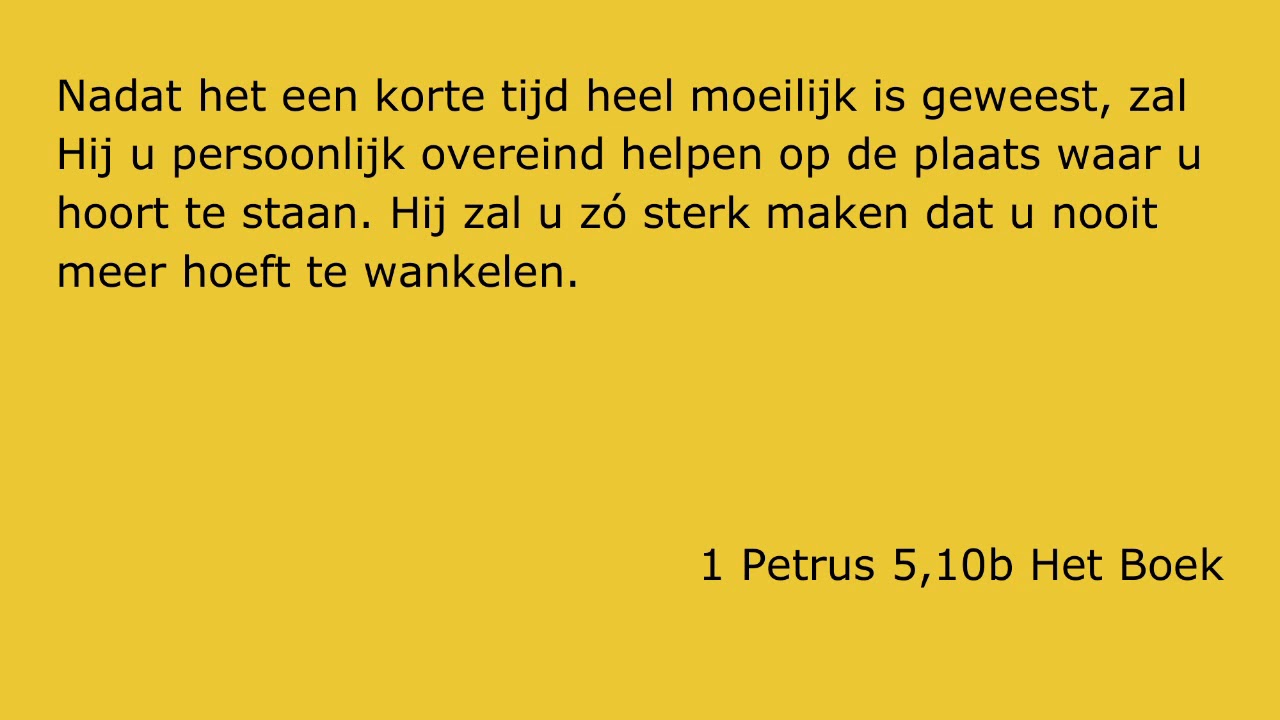 1 Petrus 5,10b Nadat het een korte tijd HTB SS