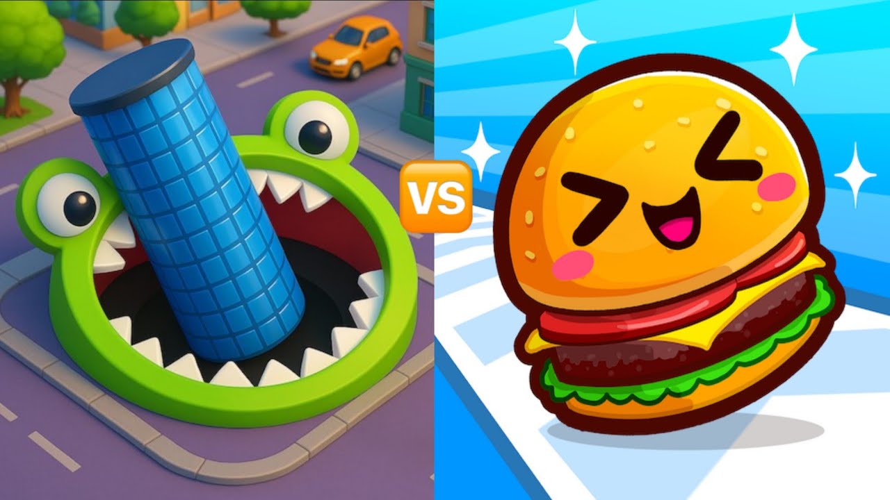 Food Run Vs Hole.io MAX LEVEL Gameplay Walkthrough Android IOS Update Moster!