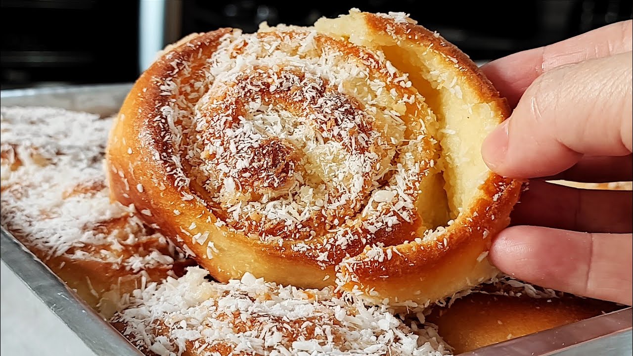 FATIAS H&Uacute;NGARAS o melhor P&Atilde;O DOCE de COCO &uacute;mido e DELICIOSO
