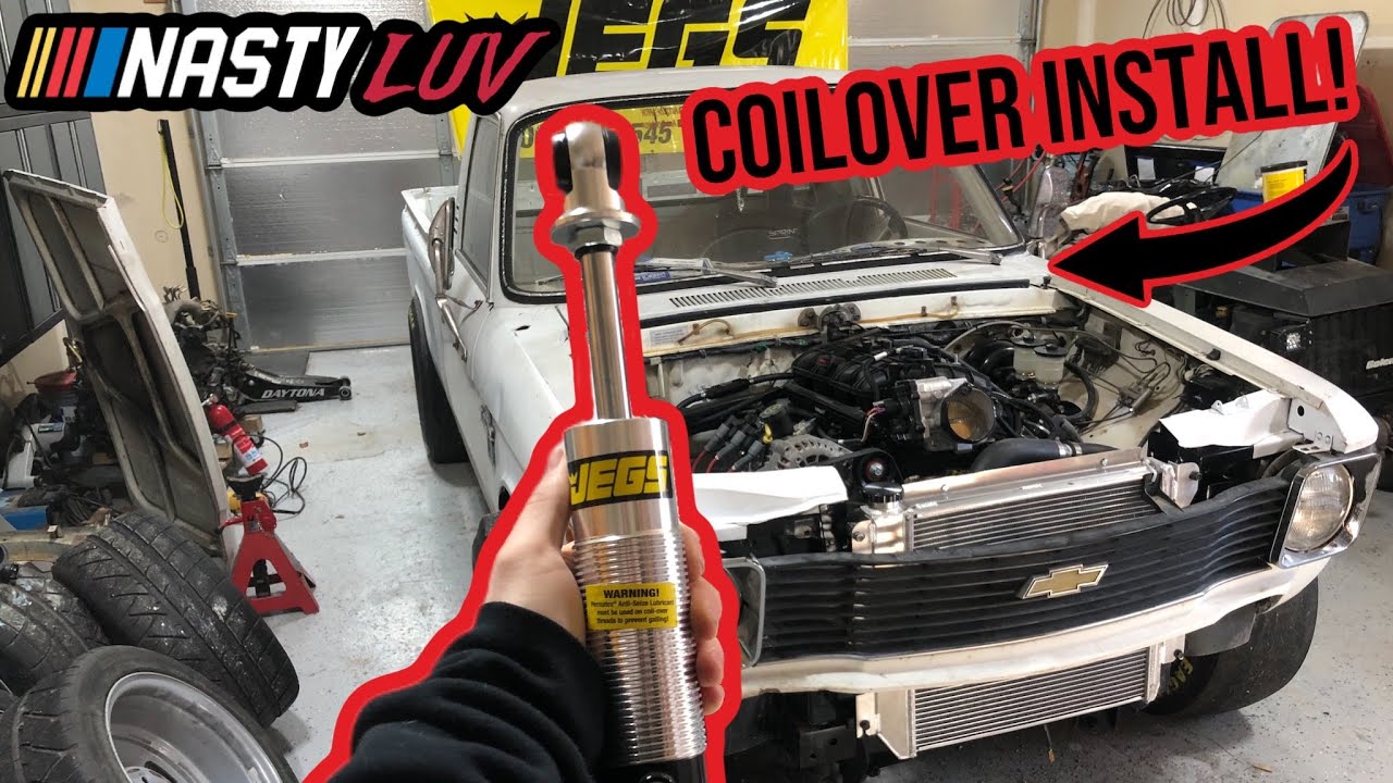 Coil Over Conversion! Battery Box Install! LS Swapped TKX 5 Speed Chevy Luv! NASTY LUV Build: EP. 31
