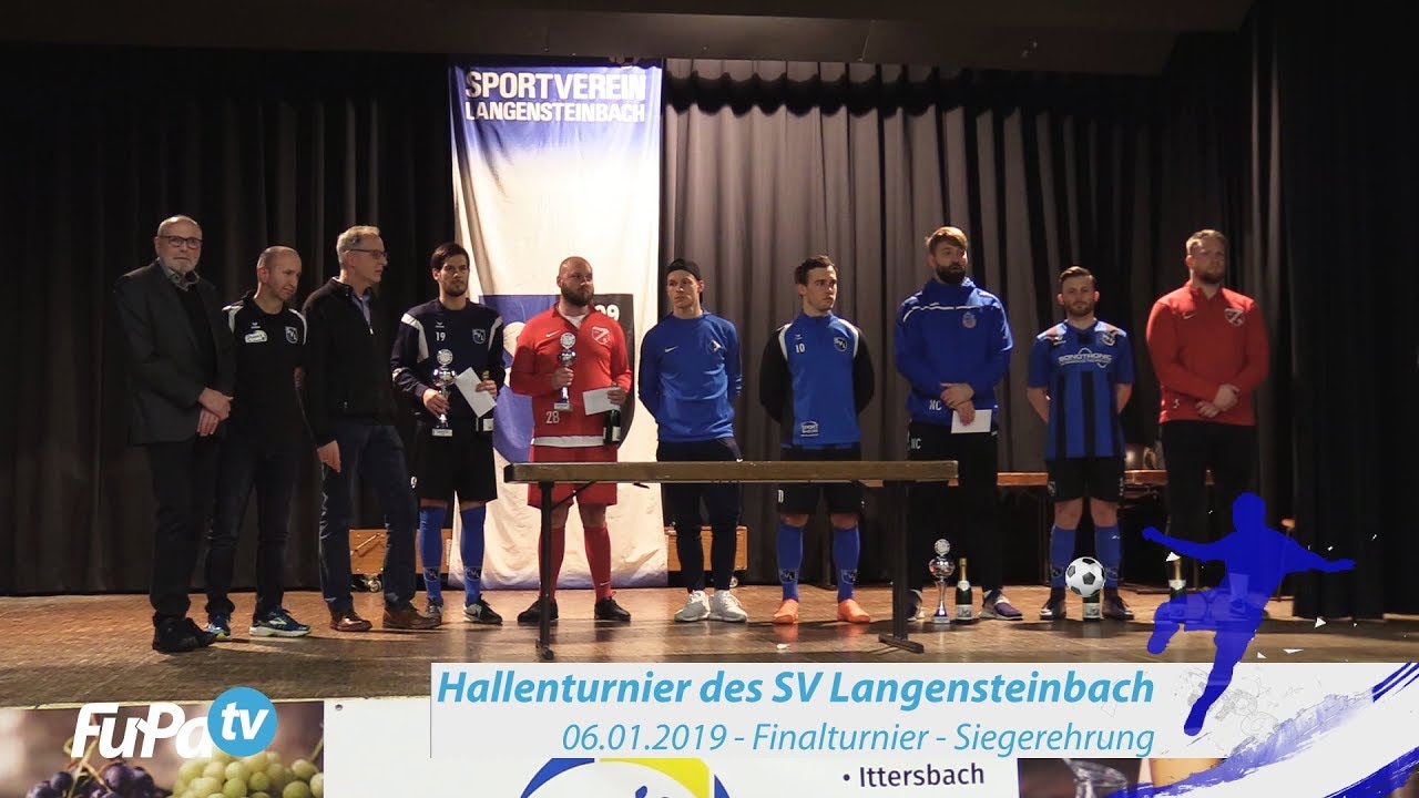 Siegerehrung nach dem Hallenfußballturnier des SV Langensteinbach am 06.01.2019