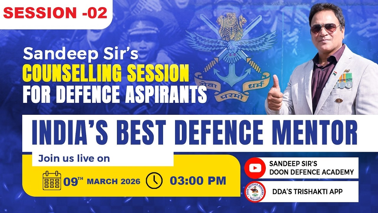 🎖️Defence Aspirants Must Watch! Sandeep Sir LIVE🔥NDA•CDS•FOUNDATION | Full Guidance | Session - 02