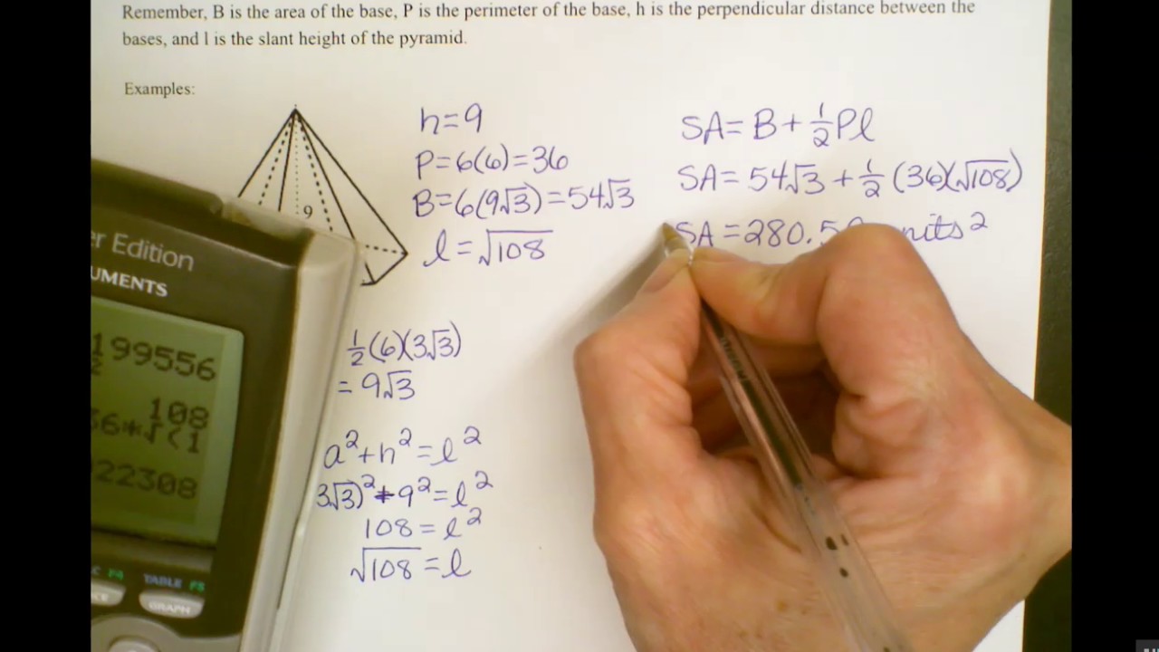Surface Area and Volume of Hexagonal Pyramids