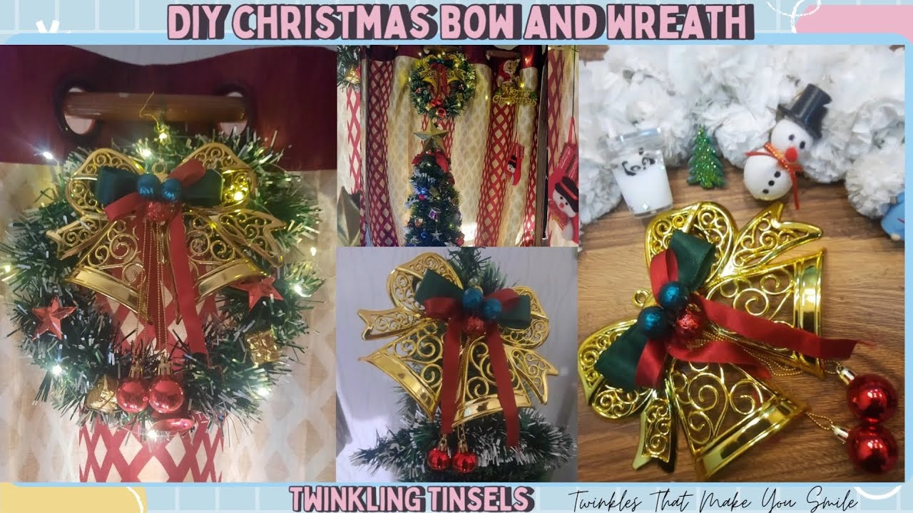 🎄🎀 DIY Christmas Wreath & Bow ✨| Luxury Easy Decor 💖 How to Make 🎁 Home Handmade Holiday Cozy Cute❄️