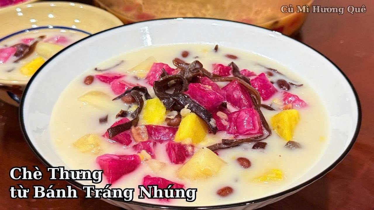 Chè Thưng cũng từ Bánh Tráng nhúng món chè tuổi thơ rất ngon với cách nấu mới này dễ nấu ăn là ghiền