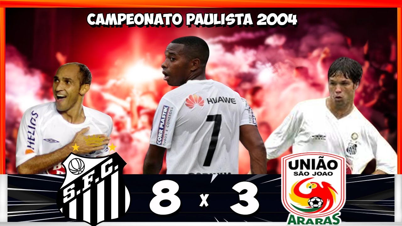 Santos 8x3 União São João ●Campeonato Paulista 2004● ★Melhores Momentos★ ●Show de Robinho●