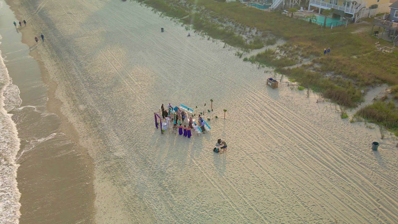 beach wedding North myrtle beach drone video