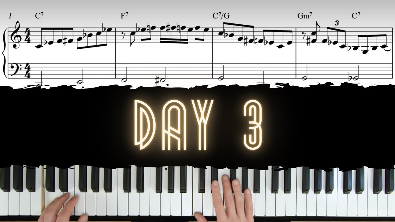 Day 3 - C Minor Blues Scale Over C Blues (+ 3 Blues Etudes) | 30 Day Jazz-Blues Piano Challenge